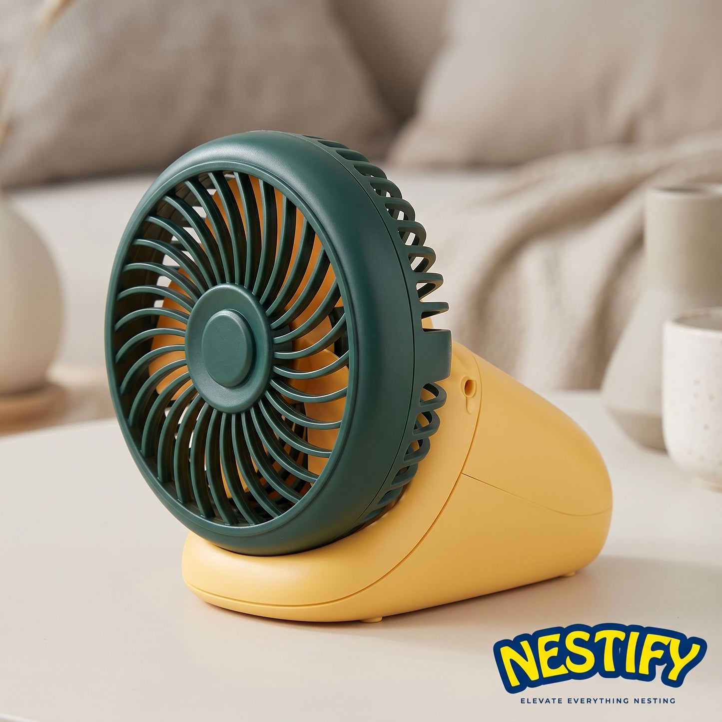 Nestify™ Snail Mini Fan – Foldable Quiet Desktop & Handheld Cooler