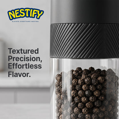 Nestify Gravity-Sensor Electric Pepper Grinder Set – Automatic Spice Mill Duo