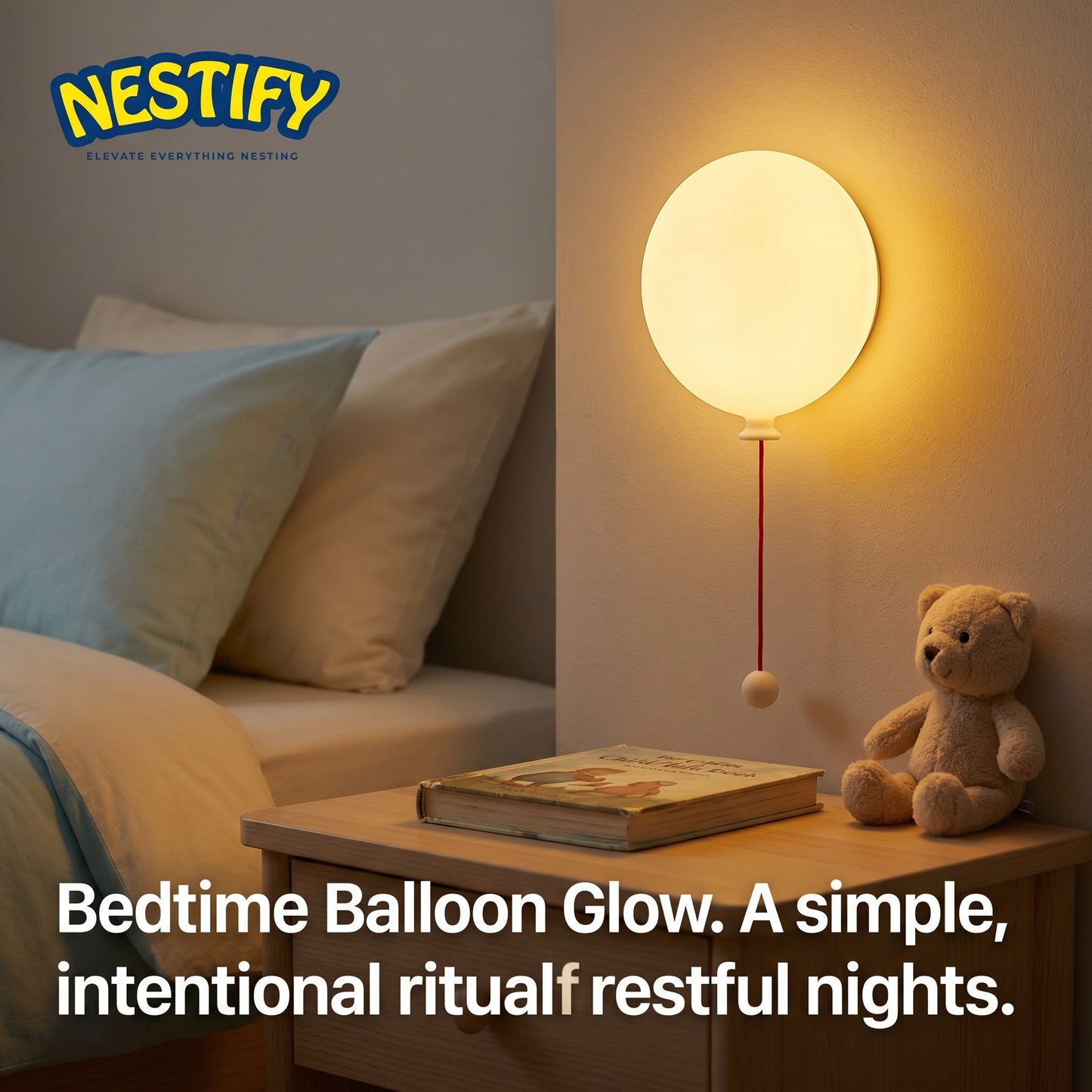 Cute Balloon Night Light – Kids Bedroom Silicone Lamp