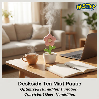 Nestify Cute Flower Night Light Humidifier – 300ml Portable Aroma Diffuser