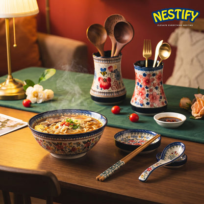 Nestify™ Polish Ceramic Chopstick & Spoon Rest Set