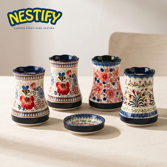 Nestify™ Polish Ceramic Chopstick & Spoon Rest Set