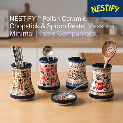 Nestify™ Polish Ceramic Chopstick & Spoon Rest Set