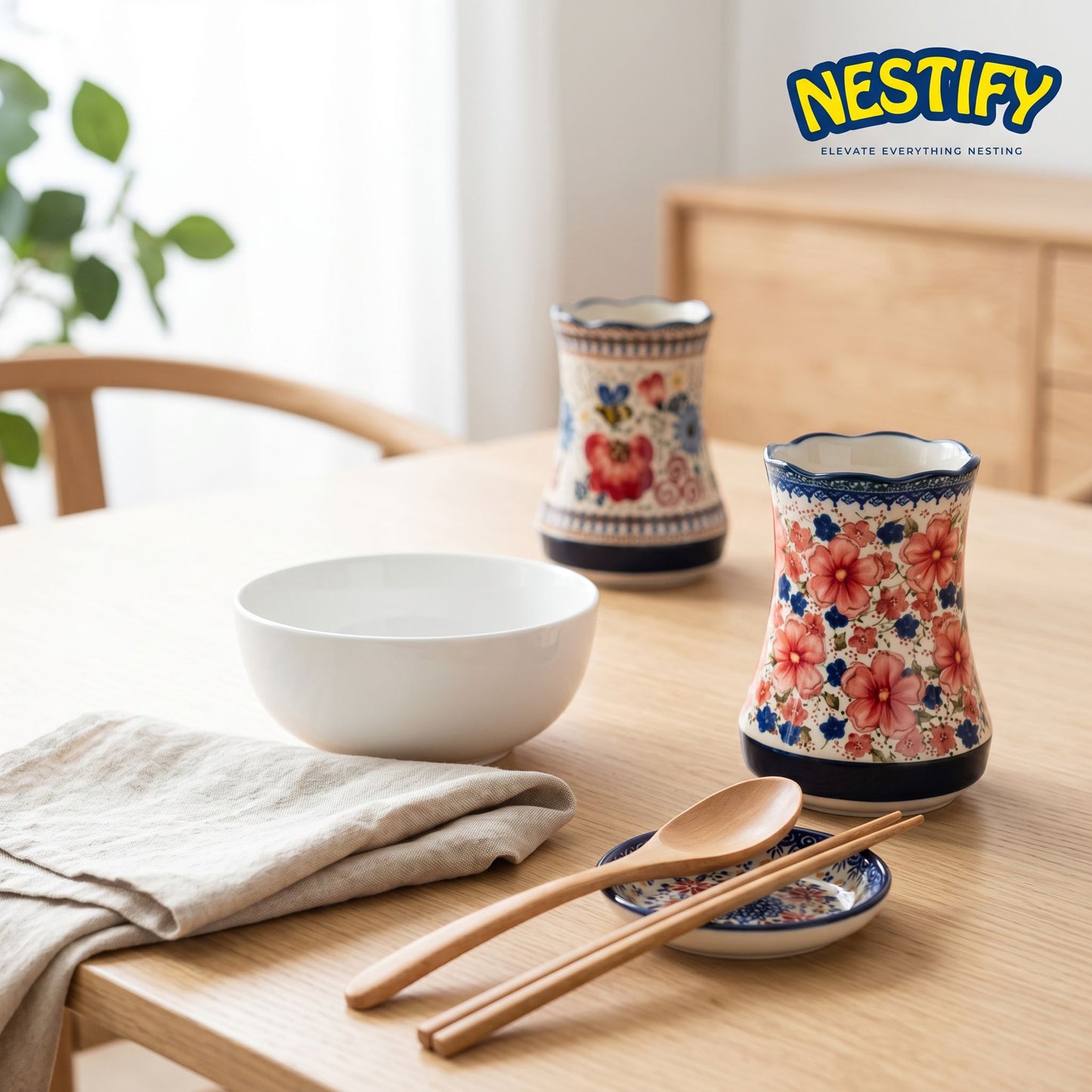 Nestify™ Polish Ceramic Chopstick & Spoon Rest Set