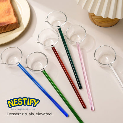 Creative Glass Dessert Spoon – Colorful Long-Handle Essential