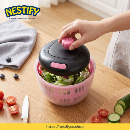 Nestify™ 2‑in‑1 Fruit & Veg Washing Bowl with Spinner