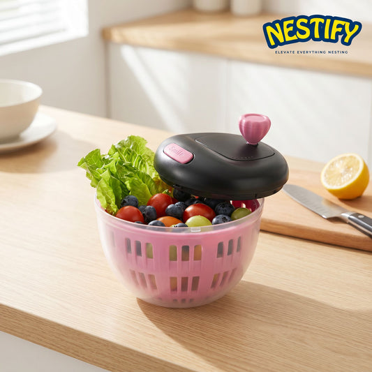 Nestify™ 2‑in‑1 Fruit & Veg Washing Bowl with Spinner
