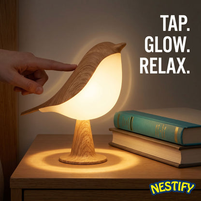 Nestify™ Touch‑Control Bird Lamp – Dimmable Ambient Light