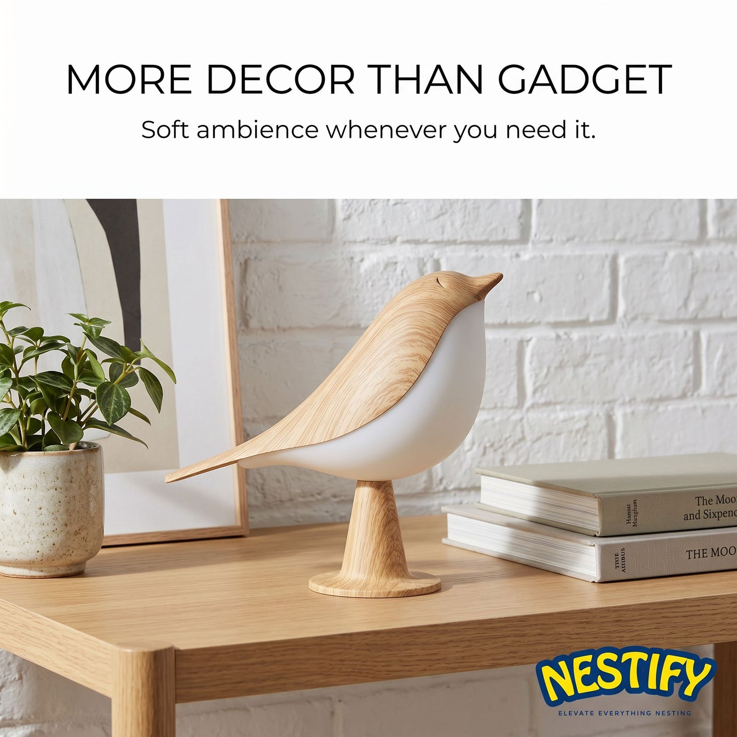 Nestify™ Touch‑Control Bird Lamp – Dimmable Ambient Light
