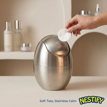 Nestify™ 304 Stainless Steel Egg Mini Countertop Trash Can