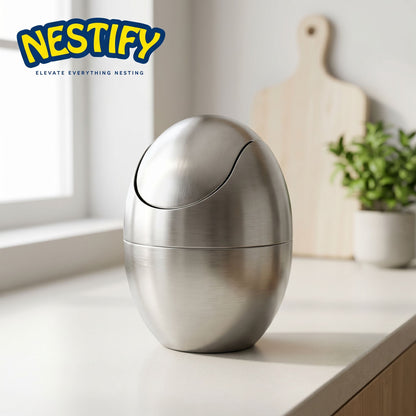 Nestify™ 304 Stainless Steel Egg Mini Countertop Trash Can