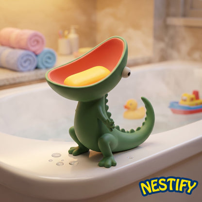 Nestify Lizard Soap Holder – Cartoon Croc Bathroom Buddy