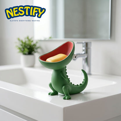 Nestify Lizard Soap Holder – Cartoon Croc Bathroom Buddy