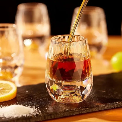 Gold Foil Crystal Wine Glass