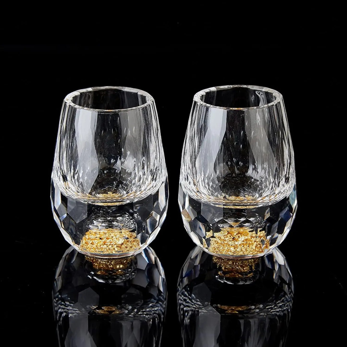 Gold Foil Crystal Wine Glass