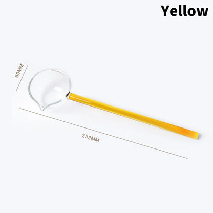 Creative Glass Dessert Spoon – Colorful Long-Handle Essential