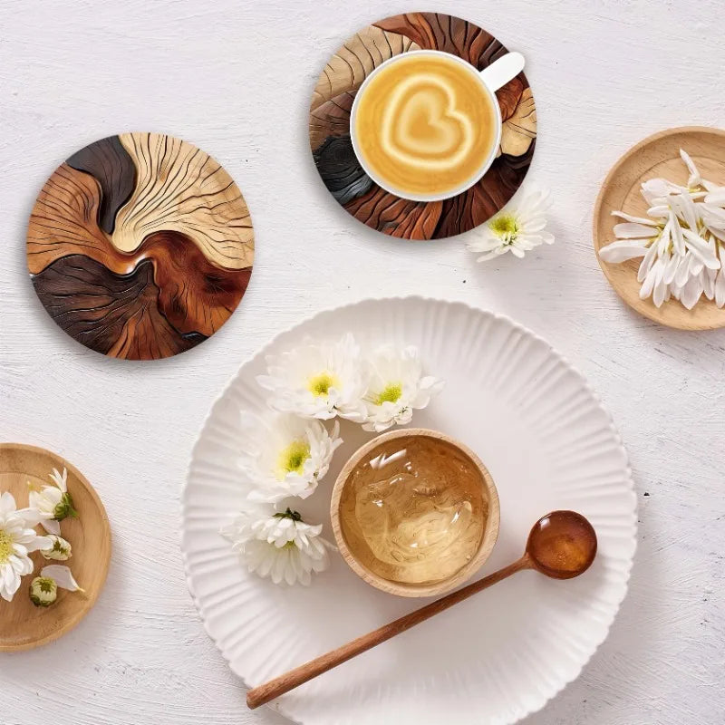Elegant Wooden Swirl Coasters