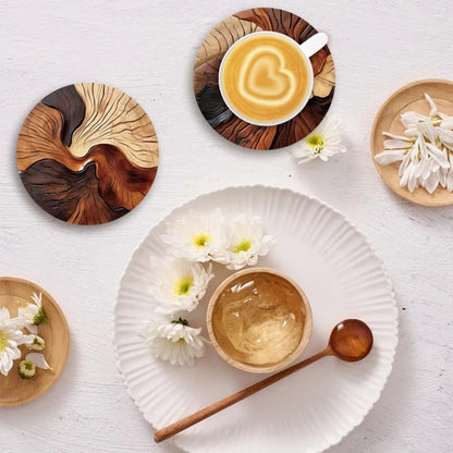 Elegant Wooden Swirl Coasters