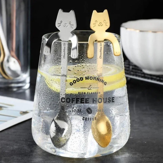 Cat-Shaped Stainless Steel Coffee Spoon – Cute Mini Dessert & Tea Spoon