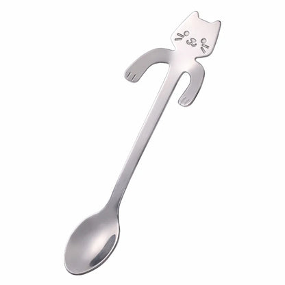 Cat-Shaped Stainless Steel Coffee Spoon – Cute Mini Dessert & Tea Spoon