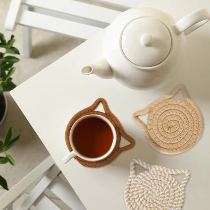 Handmade Cotton Cat Ear Coasters