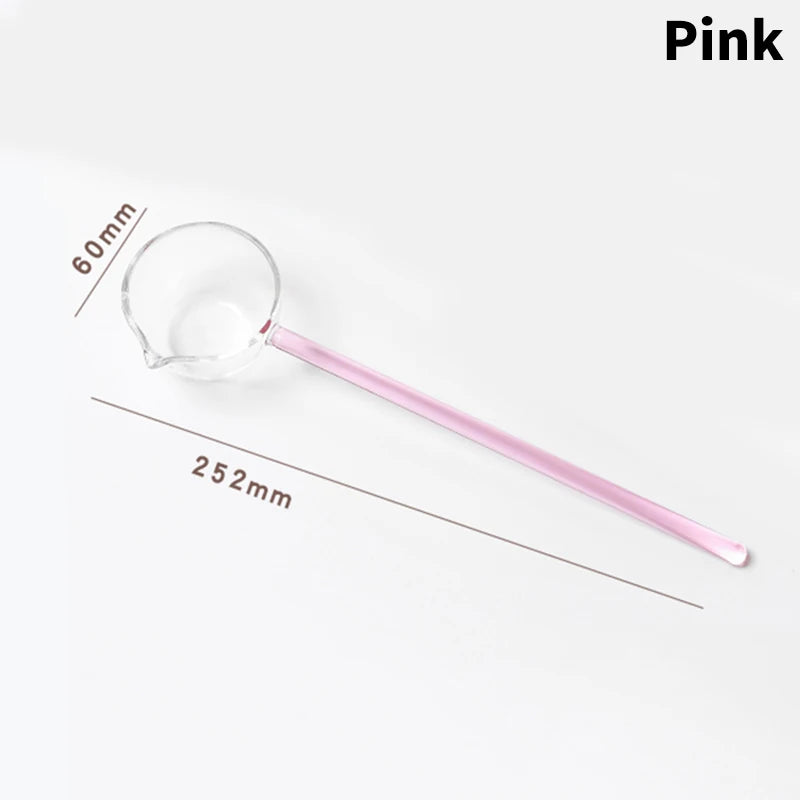 Creative Glass Dessert Spoon – Colorful Long-Handle Essential