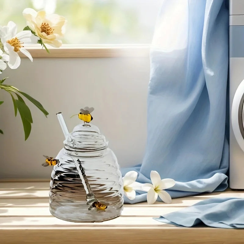 Beehive Glass Honey Dispenser – Whimsical Kitchen Essential
