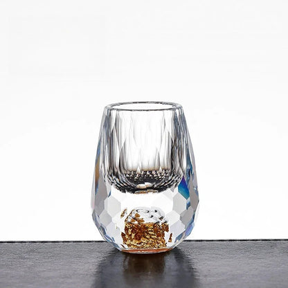 Gold Foil Crystal Wine Glass