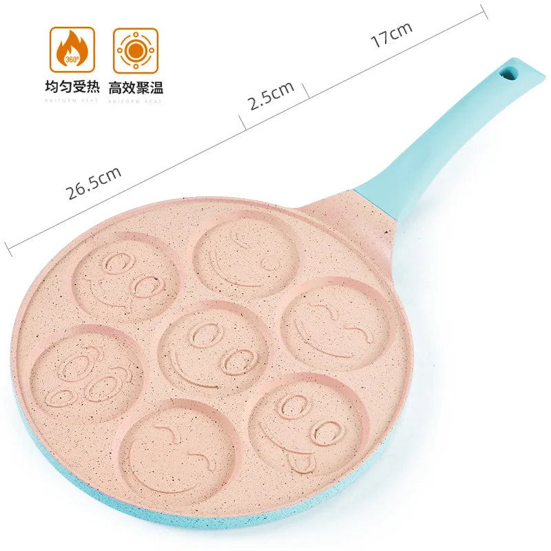 Nestify™ Seven-Hole Emoji Pancake Pan – Cute Non-Stick Griddle for Fried Eggs & Fun Breakfasts