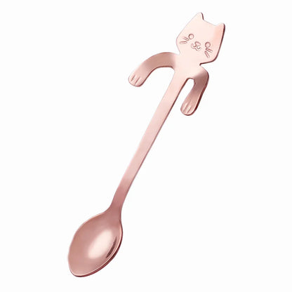 Cat-Shaped Stainless Steel Coffee Spoon – Cute Mini Dessert & Tea Spoon