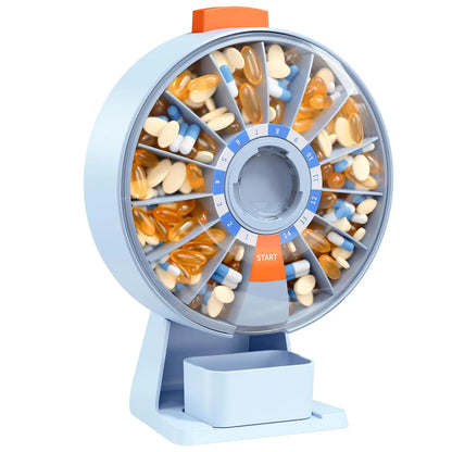 14‑Day Rotating Pill Organizer – Wall‑Mount or Standing Large‑Capacity Medicine Box