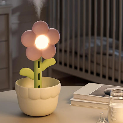 Nestify Cute Flower Night Light Humidifier – 300ml Portable Aroma Diffuser