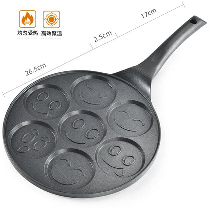 Nestify™ Seven-Hole Emoji Pancake Pan – Cute Non-Stick Griddle for Fried Eggs & Fun Breakfasts