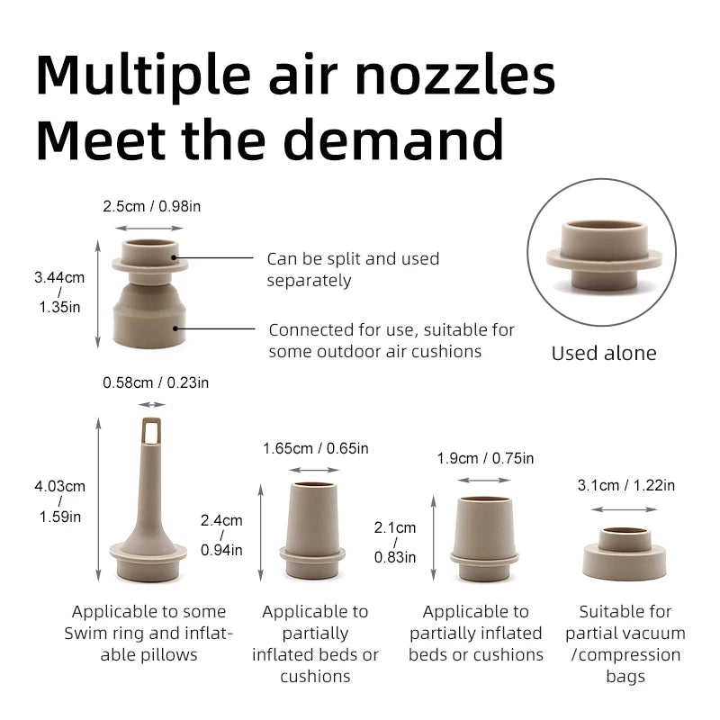 Nestify 3‑in‑1 Mini Electric Air Pump with Lantern
