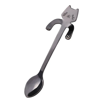 Cat-Shaped Stainless Steel Coffee Spoon – Cute Mini Dessert & Tea Spoon