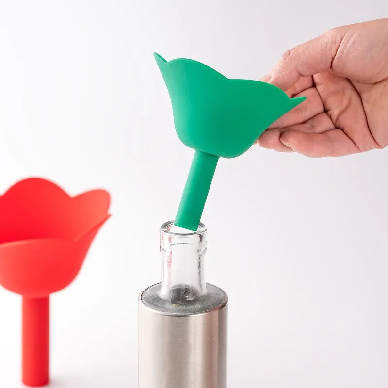 Nestify™Flower-Shaped Silicone Funnel Set of 3 | Mess-Free Pouring in Vibrant Colors | Food-Grade Kitchen Helpers