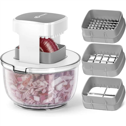 Nestify 3‑Blade Vegetable Chopper Bowl & French Fry Cutter