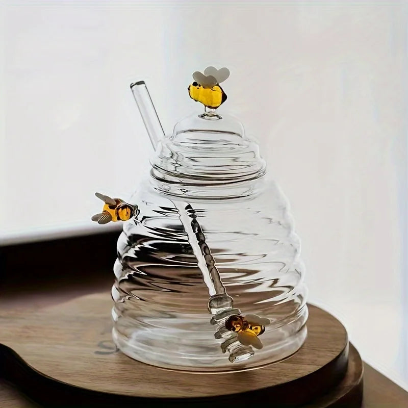 Beehive Glass Honey Dispenser – Whimsical Kitchen Essential