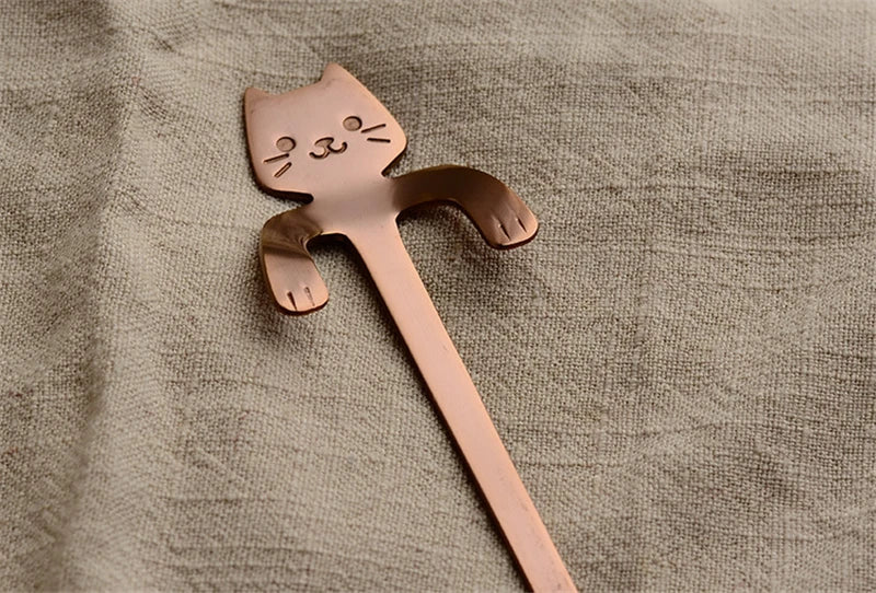 Cat-Shaped Stainless Steel Coffee Spoon – Cute Mini Dessert & Tea Spoon