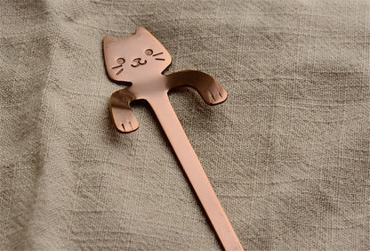 Cat-Shaped Stainless Steel Coffee Spoon – Cute Mini Dessert & Tea Spoon