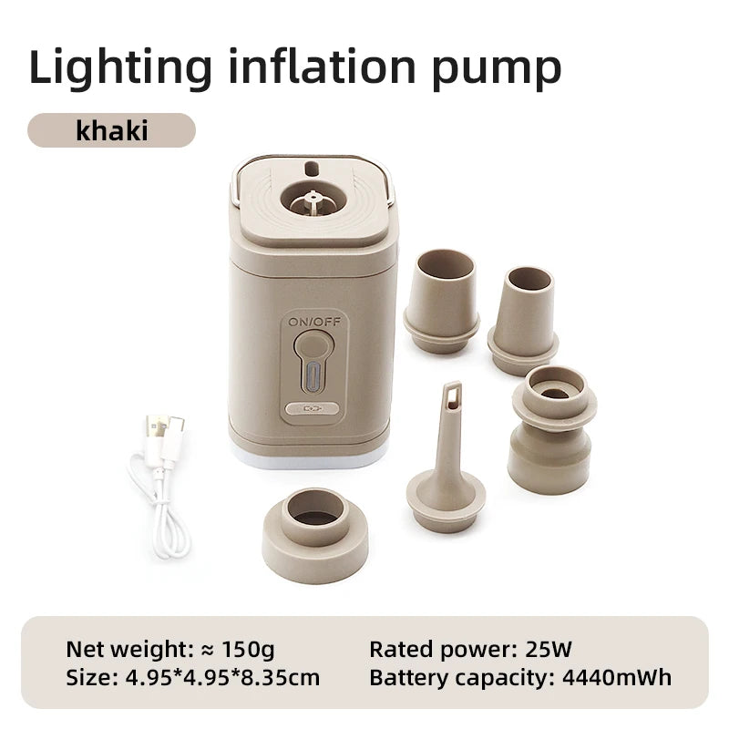 Nestify 3‑in‑1 Mini Electric Air Pump with Lantern