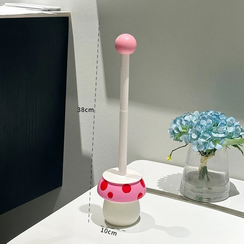Mushroom Toilet Brush with Holder – Cute Modern Bathroom Cleaner | Playful Design | Deep Clean & Easy Storage