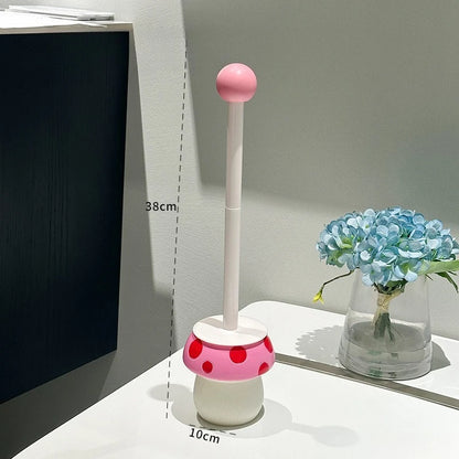 Mushroom Toilet Brush with Holder – Cute Modern Bathroom Cleaner | Playful Design | Deep Clean & Easy Storage