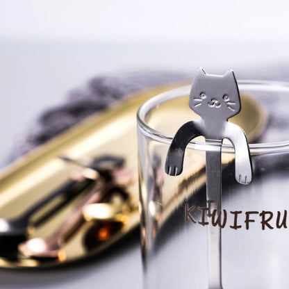 Cat-Shaped Stainless Steel Coffee Spoon – Cute Mini Dessert & Tea Spoon