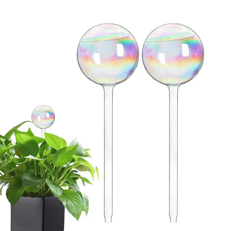 Nestify™ Rainbow Gradient Glass Self-Watering Plant Bulbs | Automatic Slow-Release Watering Globes | Decorative Indoor Plant