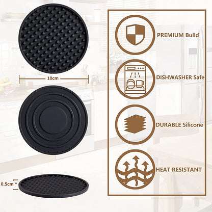 Silicone Drink Coasters with Holder