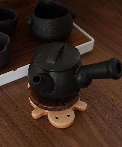 Nestify™ Cute Turtle Solid Wood Coaster – Creative Black Walnut Anti-Scald Tea Kettle Mat & Table Ornament
