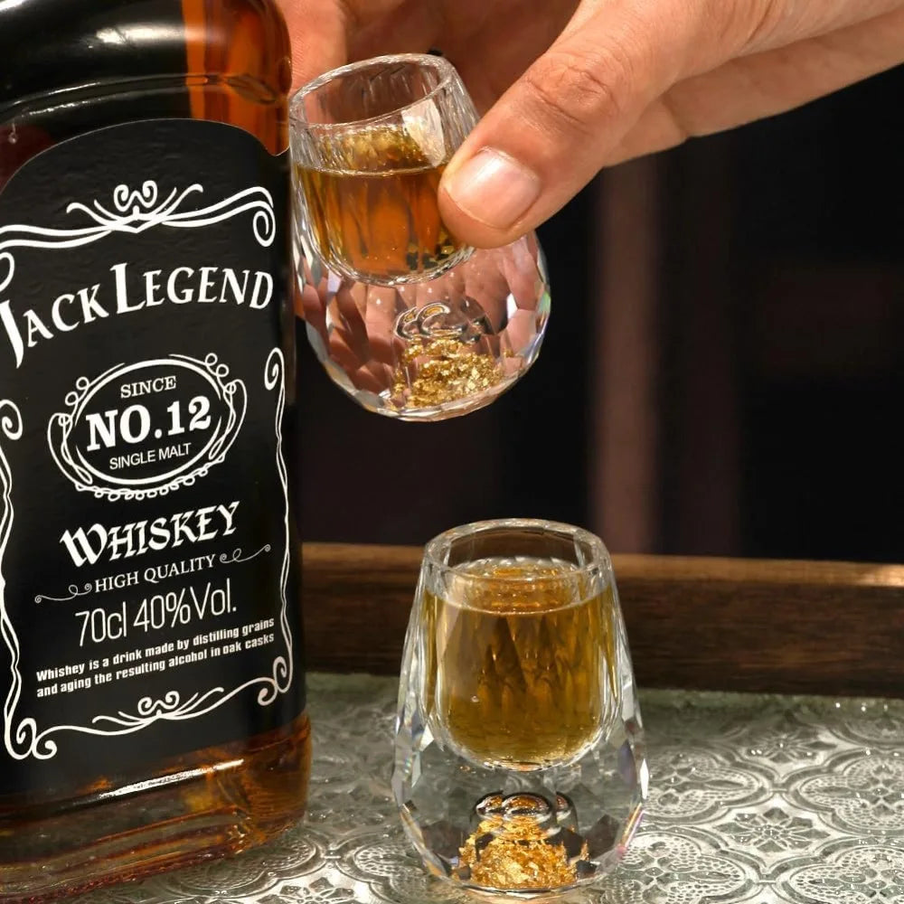 Gold Foil Crystal Wine Glass