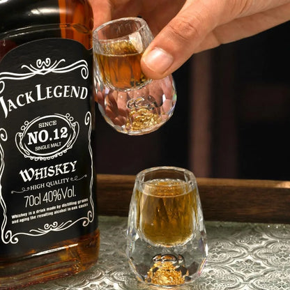 Gold Foil Crystal Wine Glass