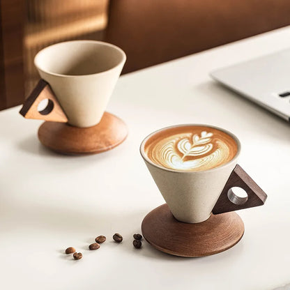 Vintage Ceramic Coffee Cup & Saucer Set – Elegant Personal Mug